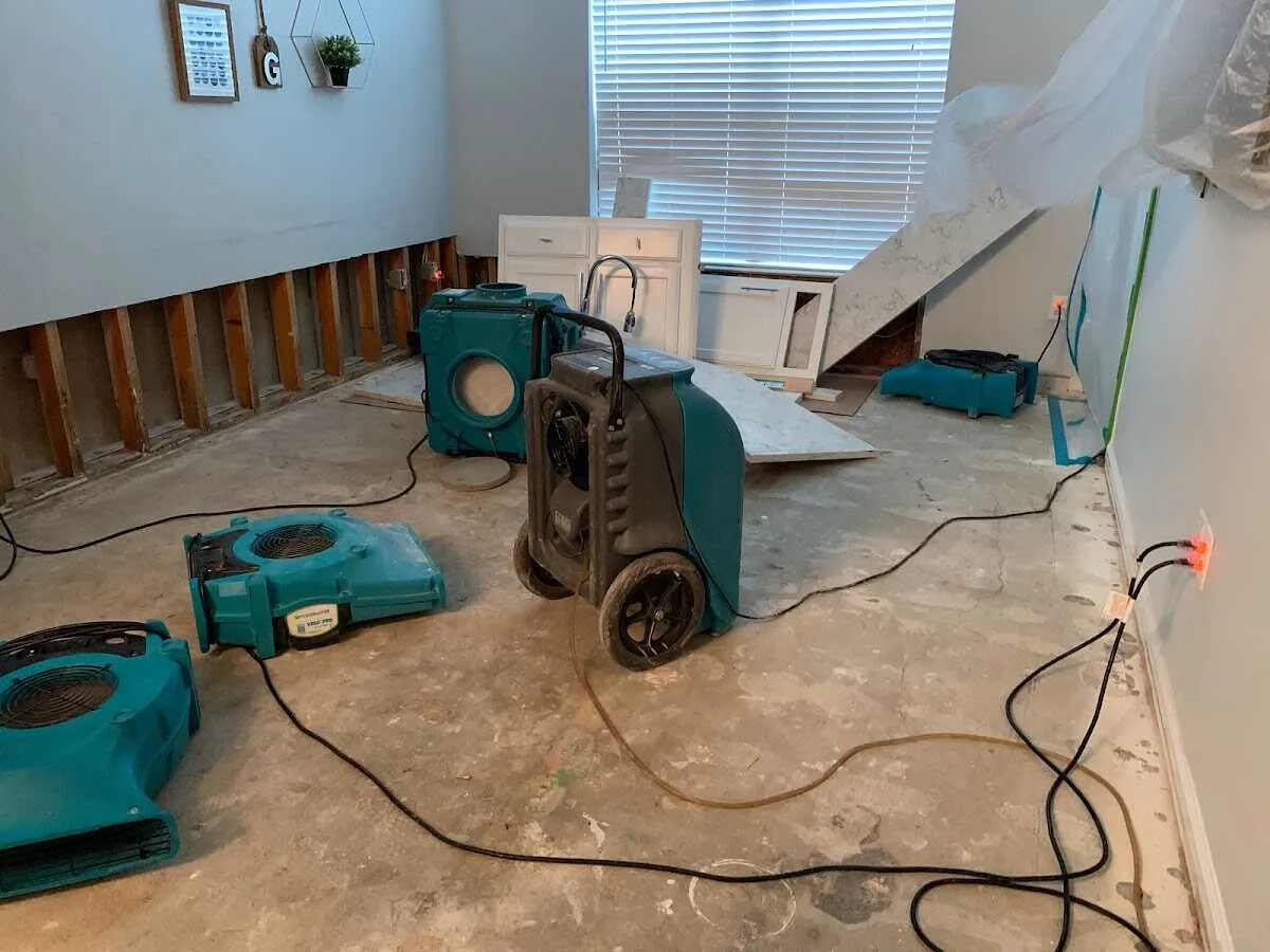 Dehumidifier in flood-cut room for Water Extraction & Removal in Broken Arrow